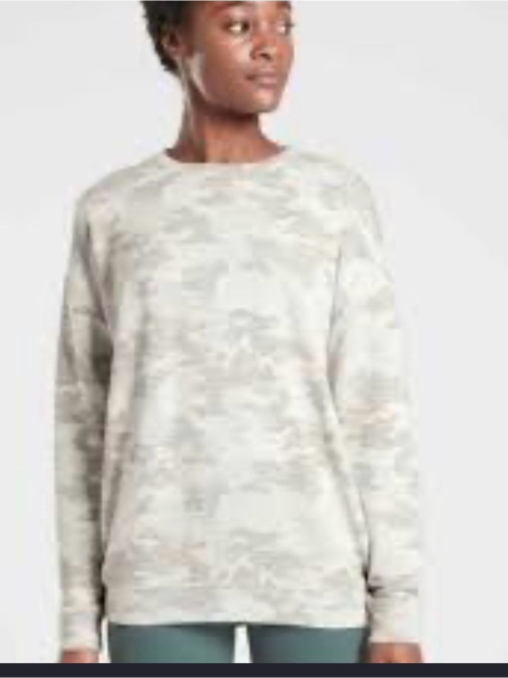Athleta Pure Luce Camo Printed Sweatshirt Sz M